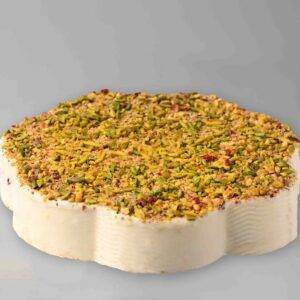 Mastic with pistachio ice-cream cake